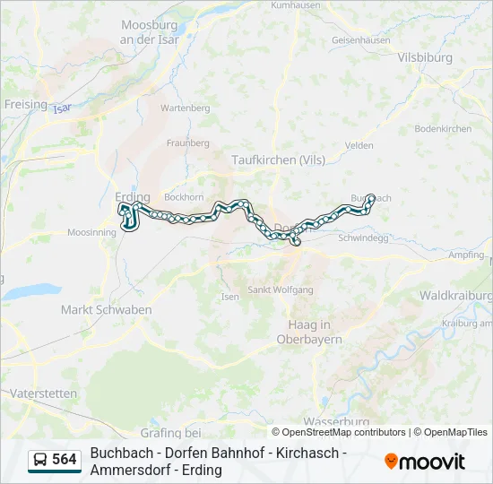 564 Bus Line Map