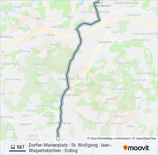 567 bus Line Map