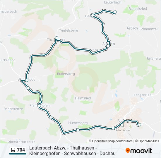 Buslinie 704 Karte