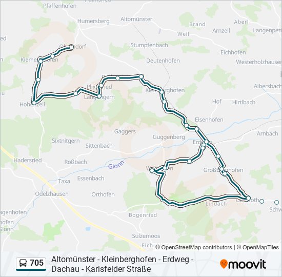 705 bus Line Map