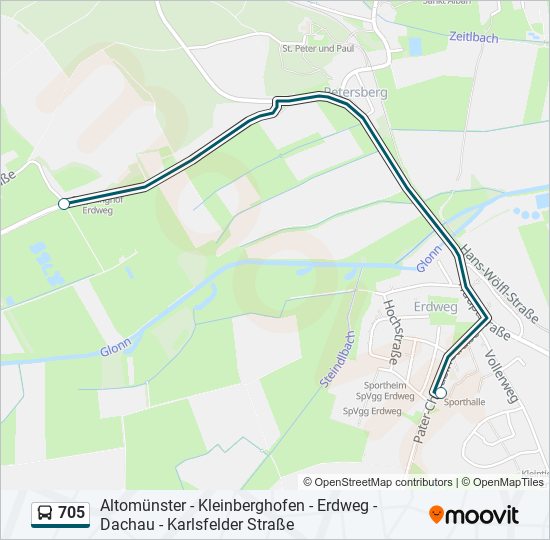 705 bus Line Map