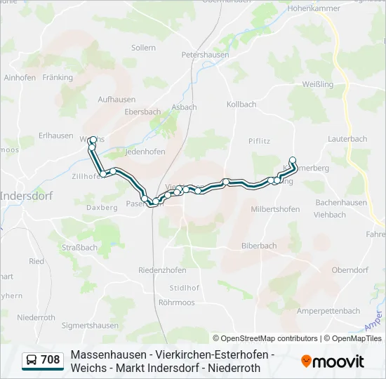 708 Bus Line Map