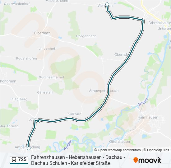 Автобус 725: карта маршрута