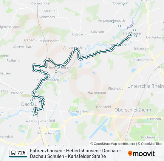 725 Bus Line Map