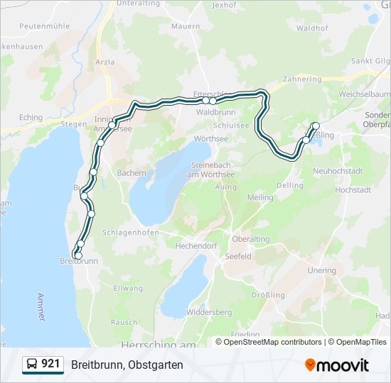 921 bus Line Map