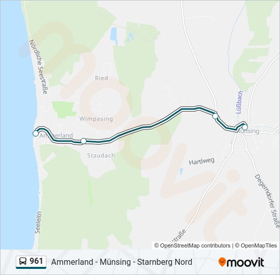 961 Route: Schedules, Stops & Maps - Münsing, am Kirchberg (Updated)