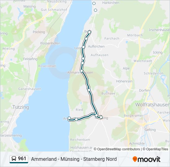 961 bus Line Map