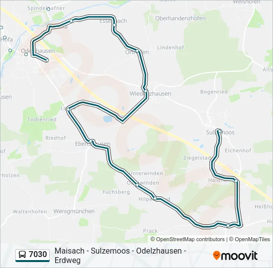 Автобус 7030: карта маршрута