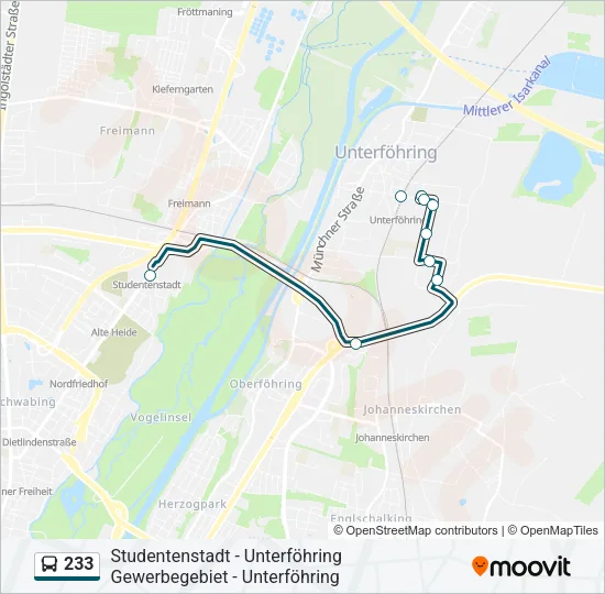233 Bus Line Map