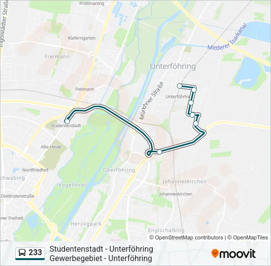 233 Bus Line Map