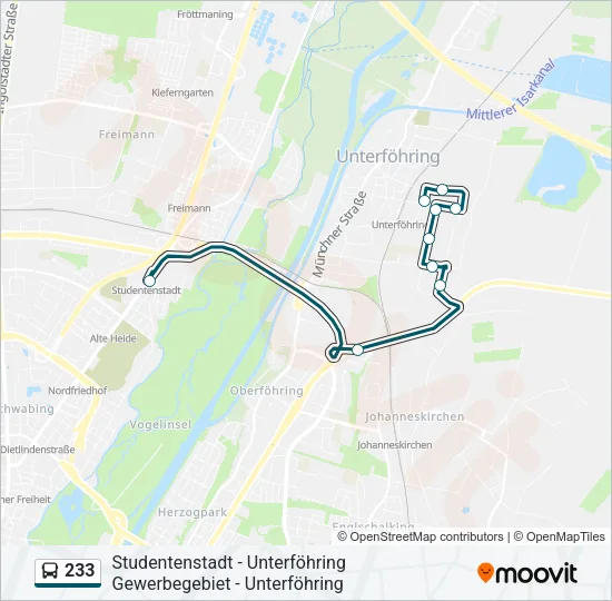 233 Bus Line Map