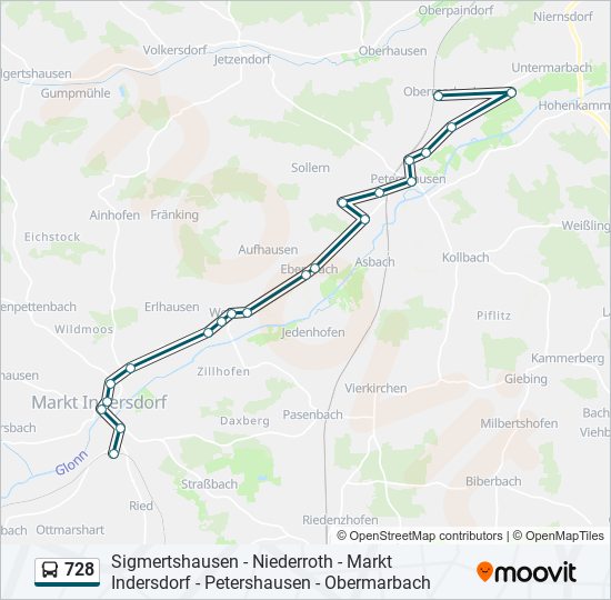 728 bus Line Map