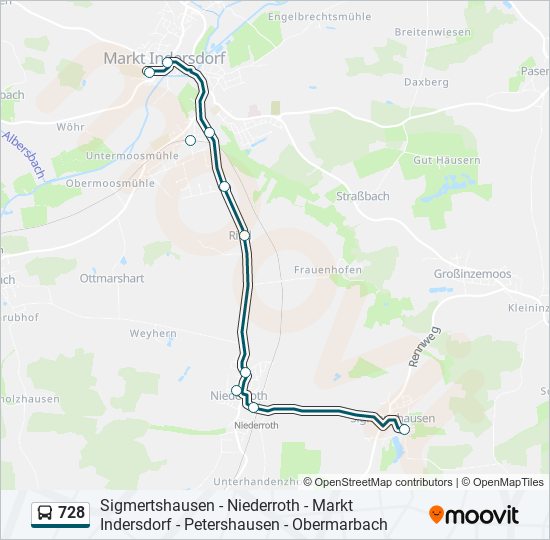 728 bus Line Map