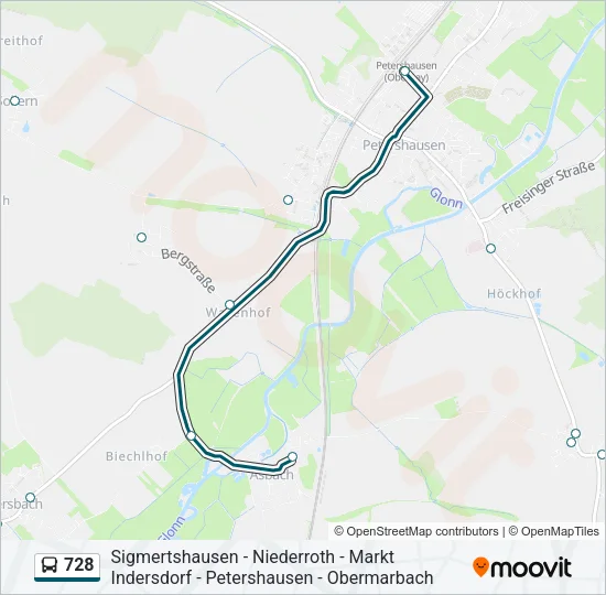728 Bus Line Map