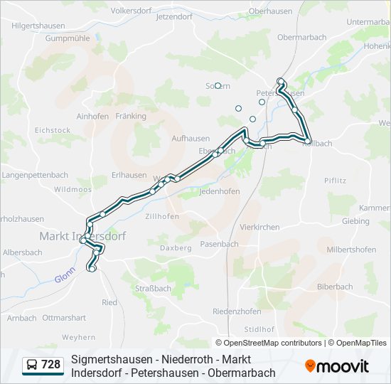 Автобус 728: карта маршрута