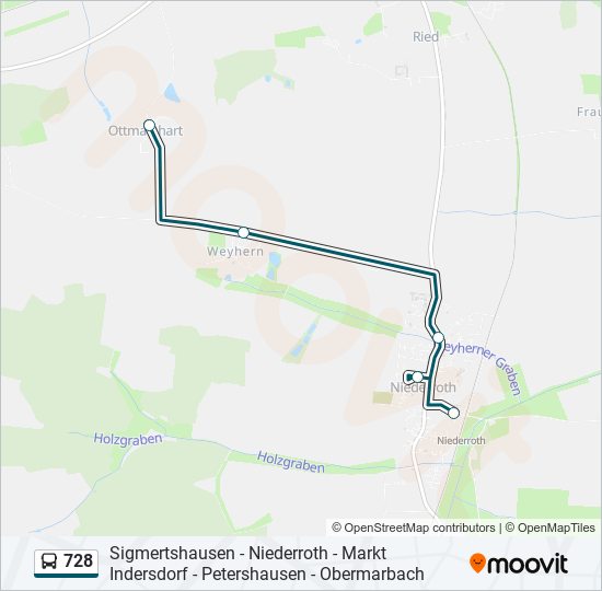 728 bus Line Map