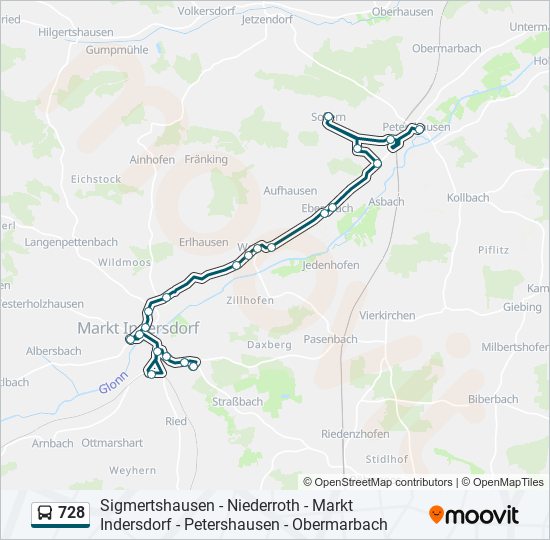 Buslinie 728 Karte