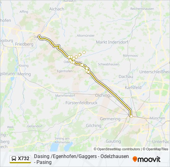 X732 bus Line Map