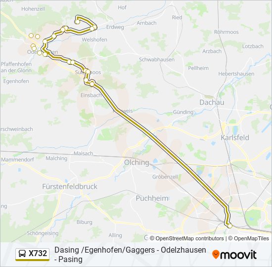 X732 bus Line Map