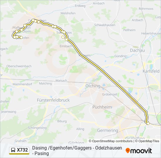 X732 bus Line Map