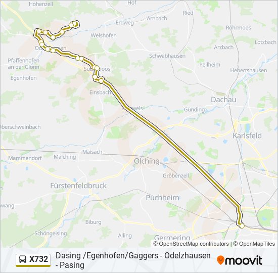 X732 bus Line Map