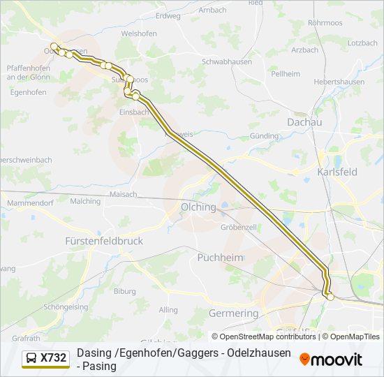 X732 bus Line Map