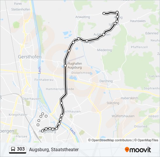 303 bus Line Map