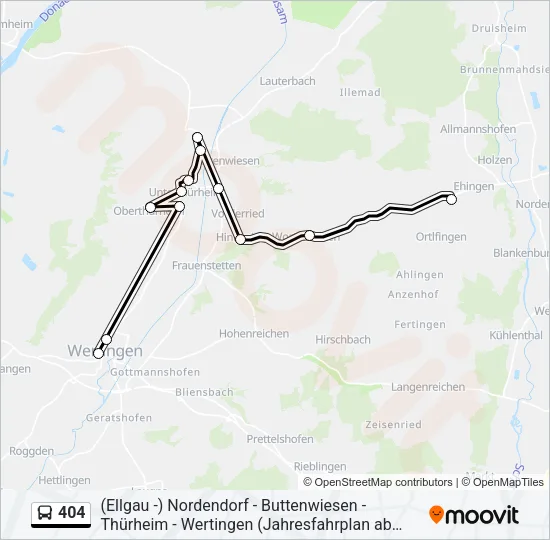 404 Bus Line Map