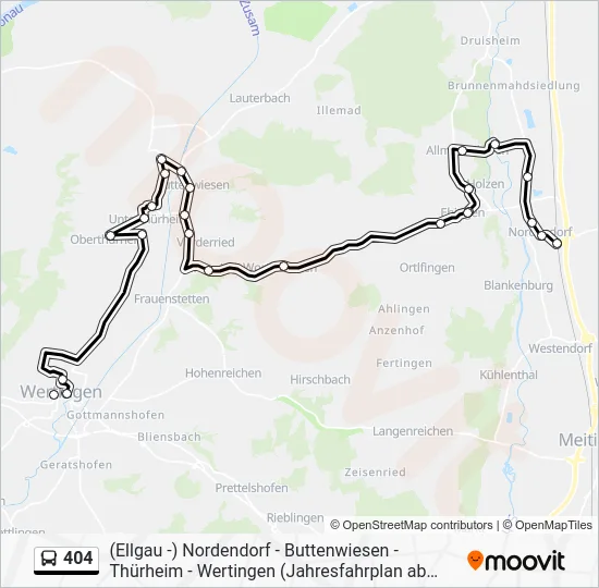 Автобус 404: карта маршрута