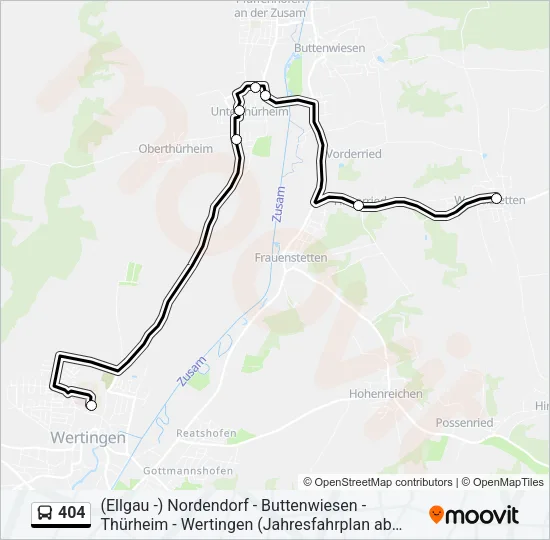 404 Bus Line Map