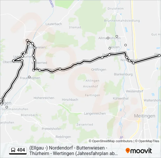 404 Bus Line Map