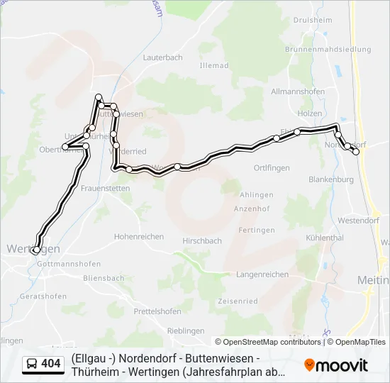 404 Bus Line Map