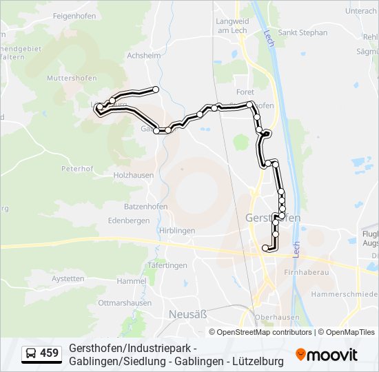 Buslinie 459 Karte