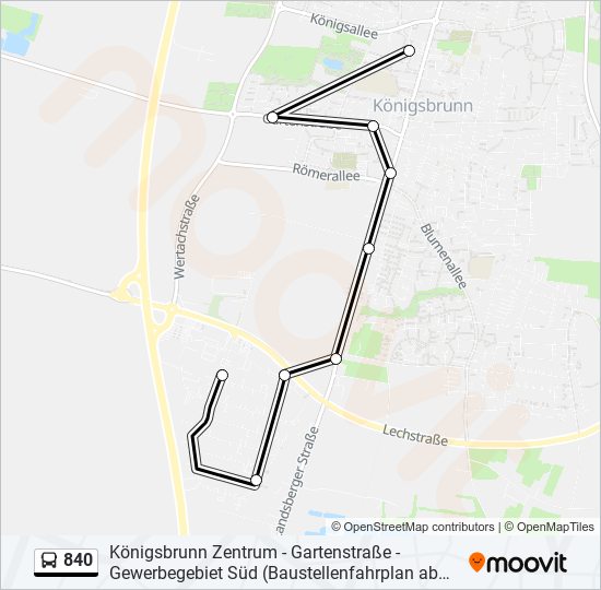 840 bus Line Map