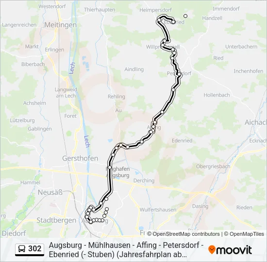 302 Bus Line Map
