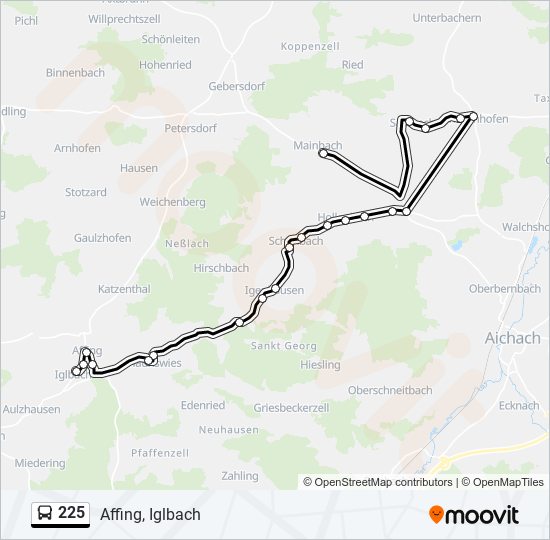 225 bus Line Map