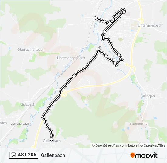AST 206 Bus Line Map