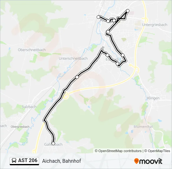 AST 206 Bus Line Map