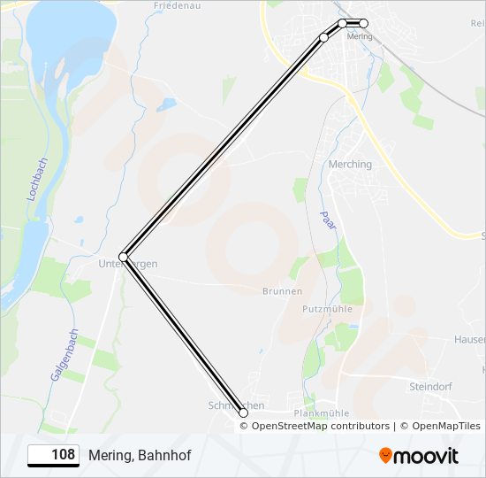 108 Route Schedules Stops Maps Mering Bahnhof Updated 