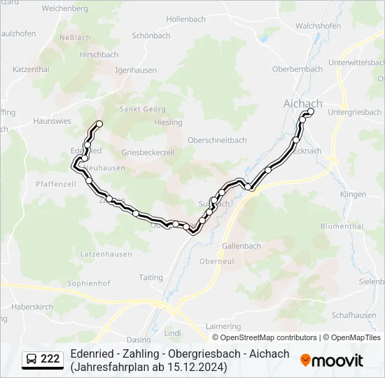 222 Bus Line Map