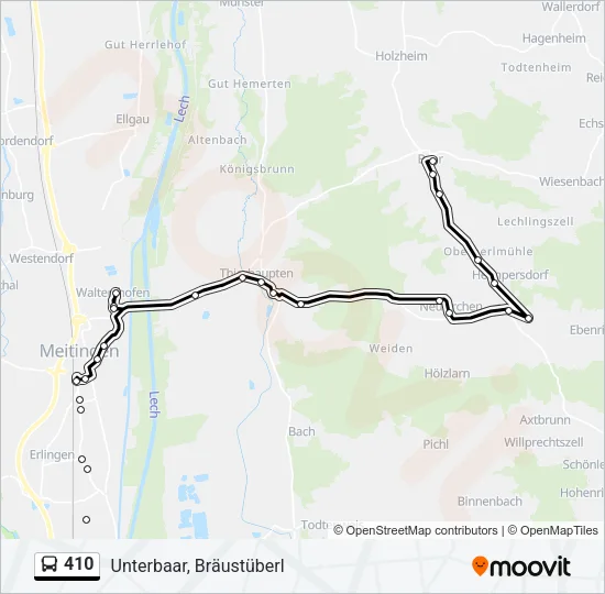 410 Bus Line Map