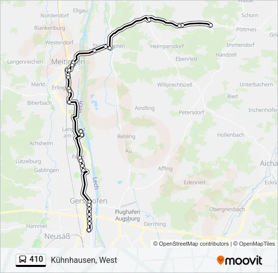 410 Bus Line Map
