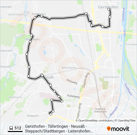 512 Bus Line Map