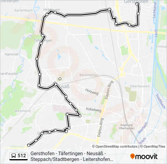 512 Bus Line Map
