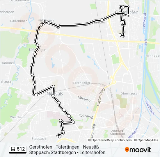 512 Bus Line Map