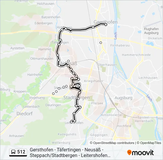 512 Bus Line Map