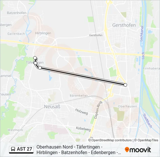 AST 27 Bus Line Map