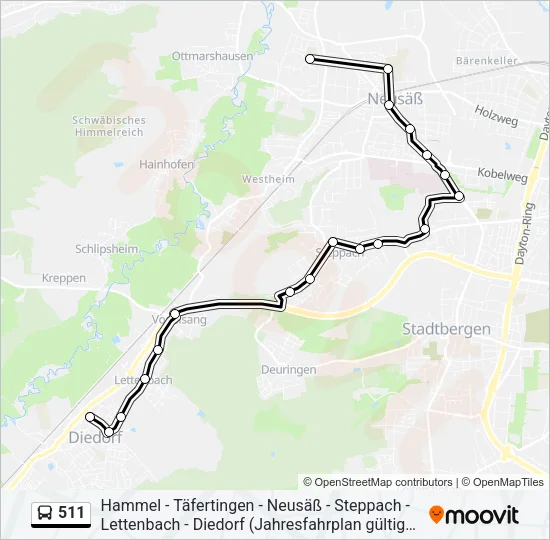 511 Bus Line Map