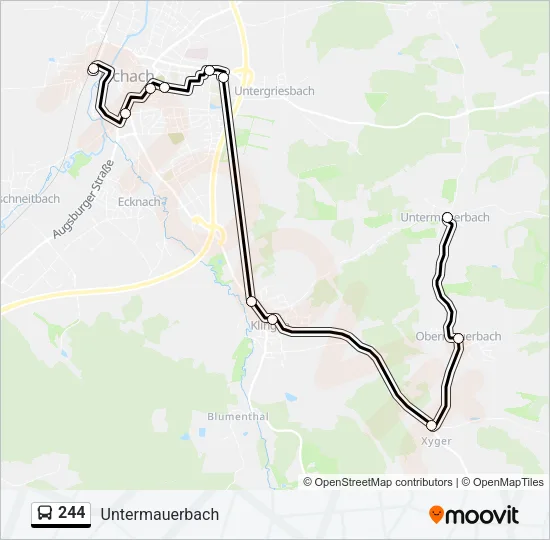 Автобус 244: карта маршрута