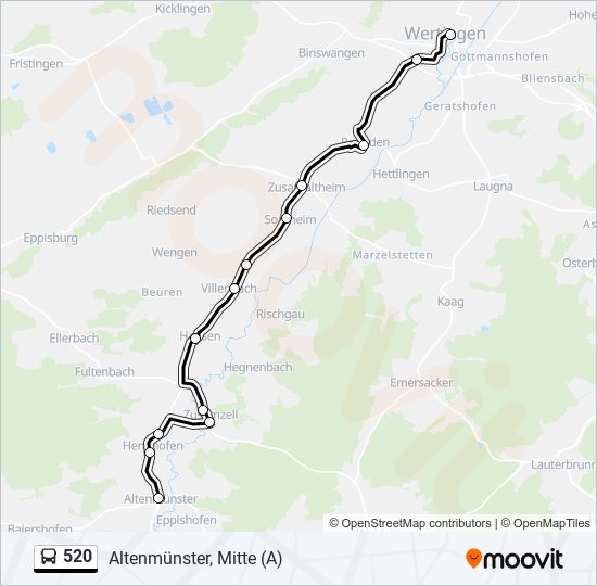 Buslinie 520 Karte